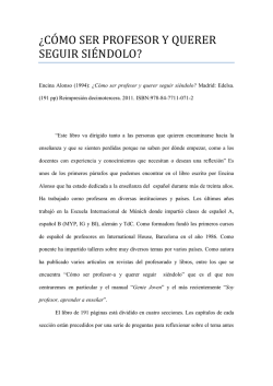 &iquest;C&Oacute;MO SER PROFESOR Y QUERER SEGUIR SI&Eacute;NDOLO?