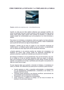 C&Oacute;MO FOMENTAR LA FORTALEZA Y LA TEMPLANZA EN LA