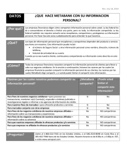 &iquest;QUE HACE METABANK CON SU INFORMACION - Aeropost