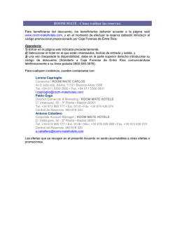 ROOM-MATE - C&oacute;mo realizar las reservas: - Caja Forense de Entre