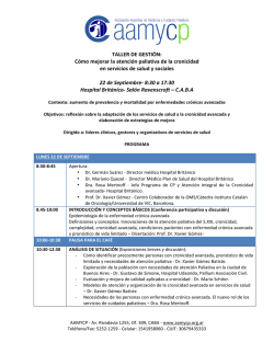 TALLER DE GESTI&Oacute;N: C&oacute;mo mejorar la atenci&oacute;n paliativa - aamycp