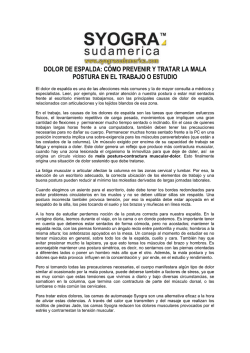 DOLOR DE ESPALDA: C&Oacute;MO PREVENIR Y