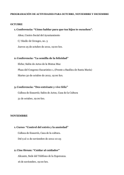 1. Conferencia: &ldquo;C&oacute;mo hablar para que tus hijos te escuchen&rdquo;. Altea