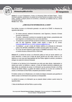 &iquest;C&Oacute;MO SOLICITAR INFORMACI&Oacute;N DE LA CDHDF? Para facilitar