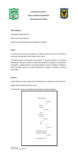 Hilos conductores Qu&eacute; significa la palabra informe? C&oacute;mo se
