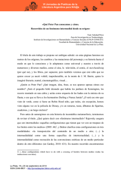 &laquo;Qu&eacute; Peter Pan conocemos y c&oacute;mo. Recorridos de un fen&oacute;meno