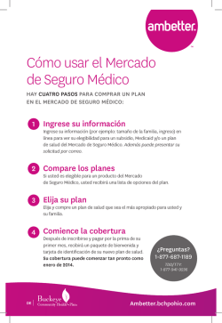 C&oacute;mo usar el Mercado de Seguro M&eacute;dico - Ambetter - Buckeye