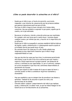 &iquest;C&oacute;mo se puede desarrollar la autoestima en el ni&ntilde;o/a