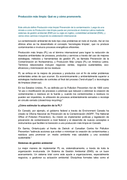 Producci&oacute;n m&aacute;s limpia: Qu&eacute; es y c&oacute;mo promoverla. - Ambientalex.info