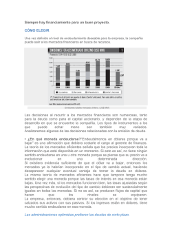 Siempre hay financiamiento para un buen proyecto. C&Oacute;MO ELEGIR