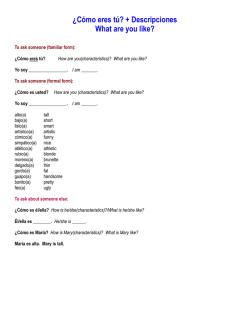 &iquest;C&oacute;mo eres t&uacute;? + Descripciones What are you like?