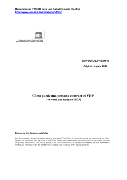 C&oacute;mo puede una persona contraer el VIH* - Unesco