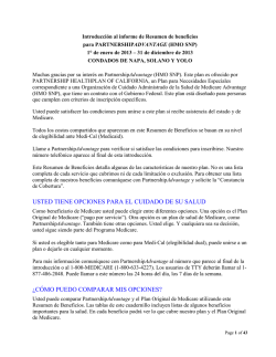 Resumen de Beneficios - Partnership HealthPlan of California