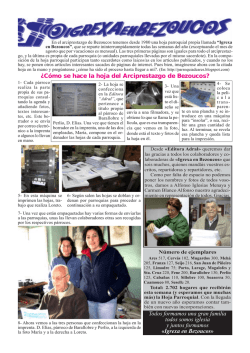 &iquest;C&oacute;mo se hace la hoja del Arciprestazgo de Bezoucos? Todos