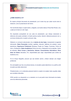 &iquest;C&Oacute;MO HACER EL CV? Es nuestro principal documento de - PwC
