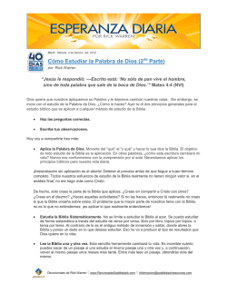 C&oacute;mo Estudiar la Palabra de Dios (2 Parte) - Saddleback Resources