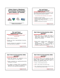 C&oacute;mo Llevar y Mantener Documentos Importantes para Usted y su