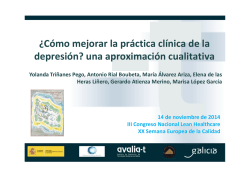&iquest;C&oacute;mo mejorar la pr&aacute;ctica cl&iacute;nica de la depresi&oacute;n? una - Sergas