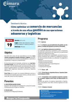 C&oacute;mo optimizar el comercio de mercanc&iacute;as - C&aacute;mara Zaragoza