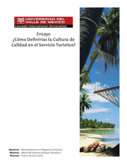Ensayo &iquest;C&oacute;mo Definir&iacute;as la Cultura de Calidad - ReingenieriaMKT