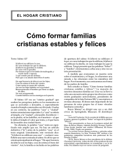 C&oacute;mo formar familias cristianas estables y felices - Cursos B&iacute;blicos