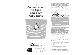 La Conservaci&oacute;n de Agua C&oacute;mo ser &ldquo;Agua Sabio&rdquo;