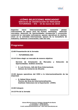 &iquest;C&Oacute;MO Programa: MO SELECCIONO MERCADOS? ERCADOS?