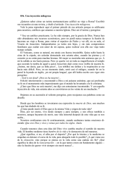 036. Una inyecci&oacute;n milagrosa &iquest;Quieren saber c&oacute;mo un turista