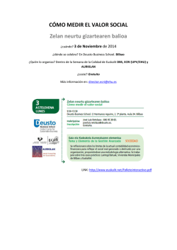 C&Oacute;MO MEDIR EL VALOR SOCIAL Zelan neurtu - UPV/EHU