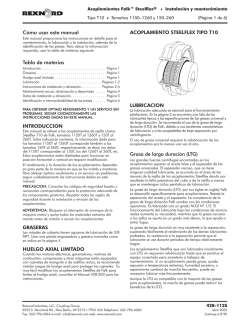 C&oacute;mo usar este manual Tabla de materias - Rexnord