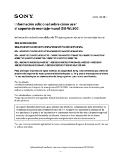 Informaci&oacute;n adicional sobre c&oacute;mo usar el soporte de montaje - Sony