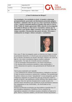 &iquest;C&oacute;mo Evolucionan los Riesgos? Las tecnolog&iacute;as y las sociedades