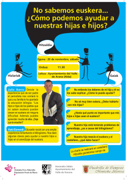 No sabemos euskera... &iquest;C&oacute;mo podemos ayudar a - Euskaraba