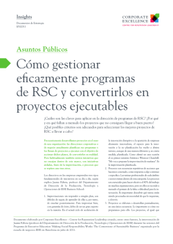 C&oacute;mo gestionar eficazmente programas de RSC y convertirlos en