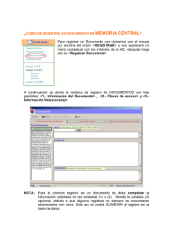 (05) C&oacute;mo se REGISTRA un Documento en MC - Memoria Central 3.0