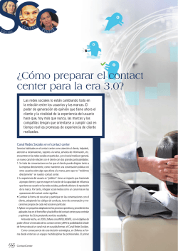 &iquest;C&oacute;mo preparar el contact center para la era 3.0? - revista contact
