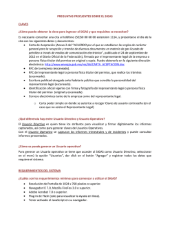 PREGUNTAS FRECUENTES SOBRE EL SIGAS CLAVES &iquest;C&oacute;mo