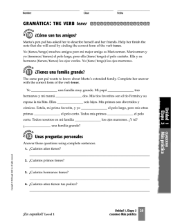 Unidad 1 Etapa 3 M&aacute;s pr&aacute;ctica &iquest;C&oacute;mo son tus - SchoolNotes