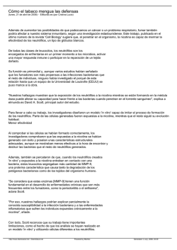 C&oacute;mo el tabaco mengua las defensas - Apoyo Positivo