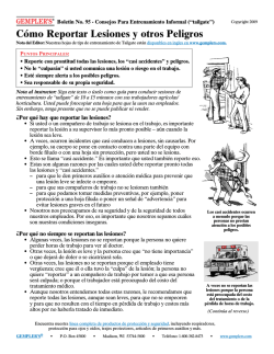 C&oacute;mo Reportar Lesiones y otros Peligros - Gempler's
