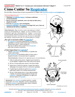 C&oacute;mo Cuidar Su Respirador - Gempler's