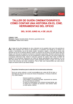 TALLER DE GUI&Oacute;N CINEMATOGR&Aacute;FICO. C&Oacute;MO CONTAR UNA