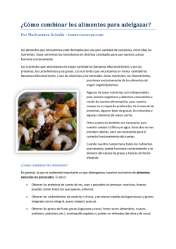 &iquest;C&oacute;mo combinar los alimentos para adelgazar? - C&oacute;mo Empezar
