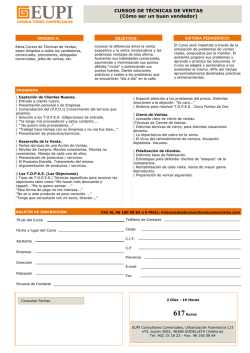 CURSOS DE T&Eacute;CNICAS DE VENTAS (C&oacute;mo ser un buen vendedor)
