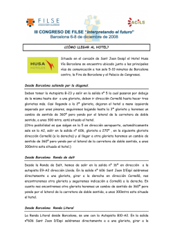 &iquest;C&Oacute;MO LLEGAR AL HOTEL? Situado en el coraz&oacute;n de - FILSE