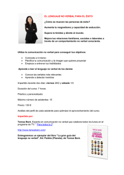 EL LENGUAJE NO VERBAL PARA EL &Eacute;XITO &iquest;C&oacute;mo - Teresa Bar&oacute;