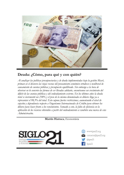 Deuda: &iquest;C&oacute;mo, para qu&eacute; y con qui&eacute;n? - Instituto de Pol&iacute;tica y
