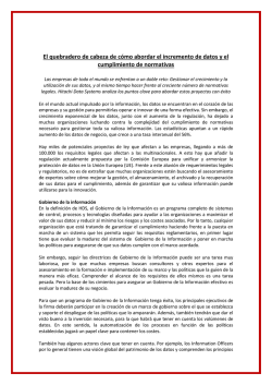 El quebradero de cabeza de c&oacute;mo abordar el incremento de datos y