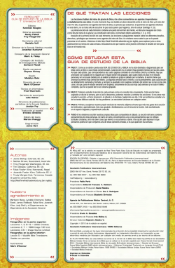 DE QU&Eacute; TRATAN LAS LECCIONES C&Oacute;MO ESTUDIAR - COMADPP