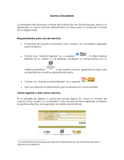 Alumno Universitario Requerimientos para uso del servicio. C&oacute;mo